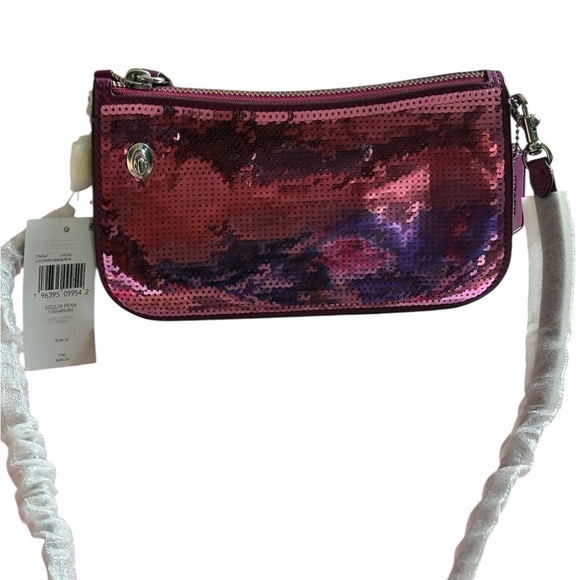 Coach Pink Clutch with Metallic Accents - Picture 3 of 15